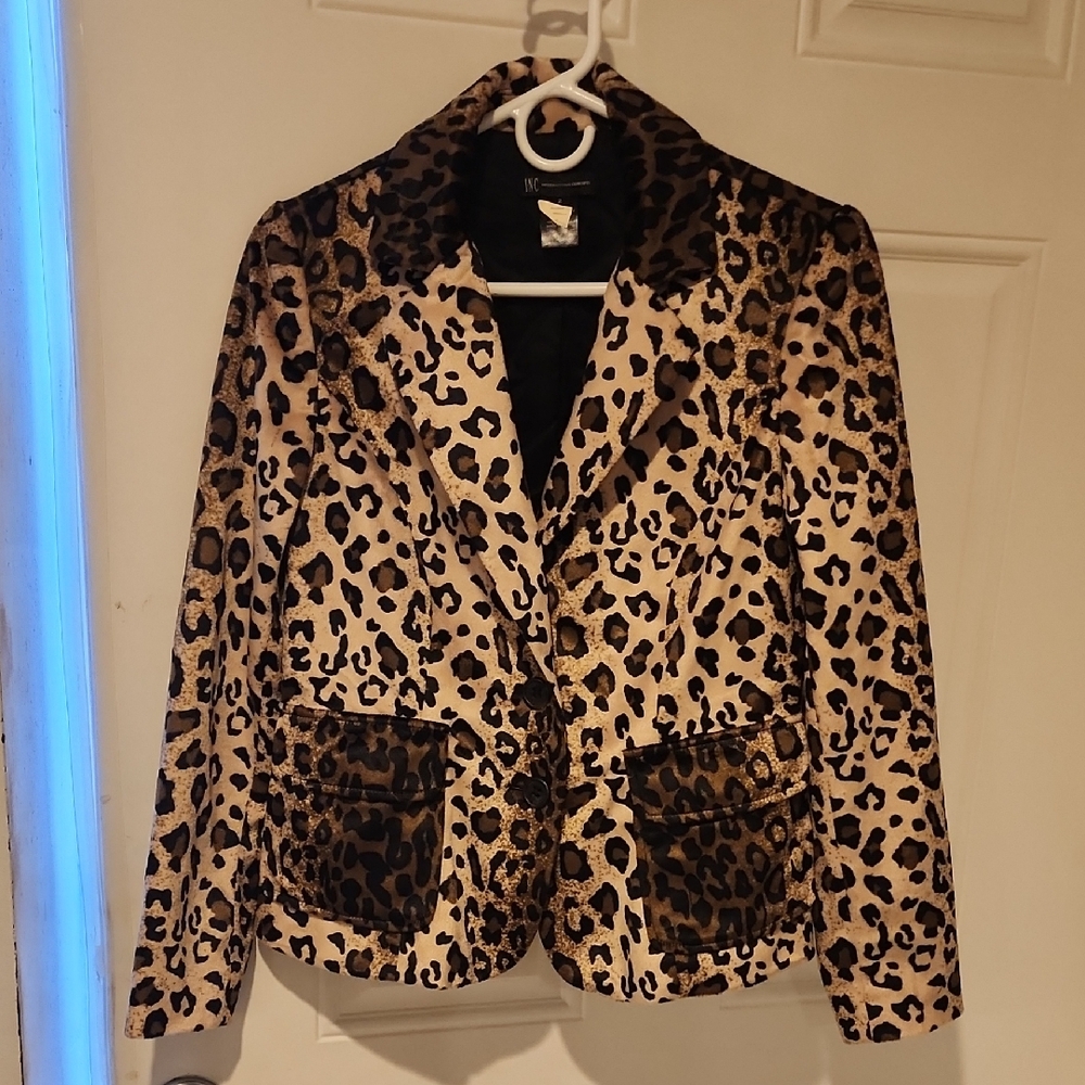 INC International Concepts Leopard Print Blazer